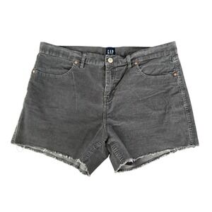 Gap Corduroy Cutoff Shorts Womens 14 Gray Micro Cords Casual Summer Vintage Y2K